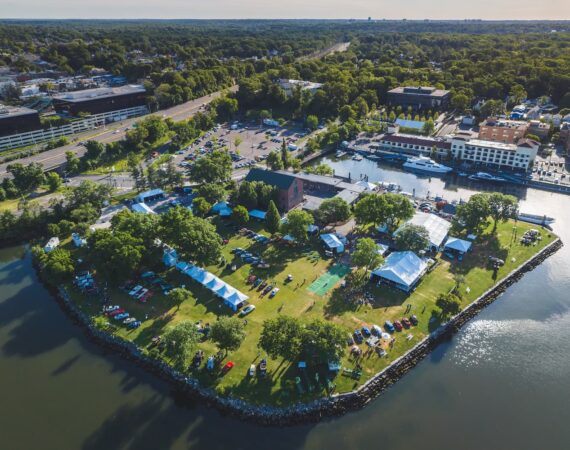 Drone photo of 2022 Greenwich Concours d'Elegance