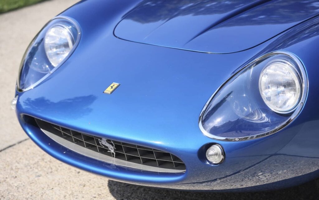 The Steve McQueen Ferrari NART Spider showcasing the lack of bumpers