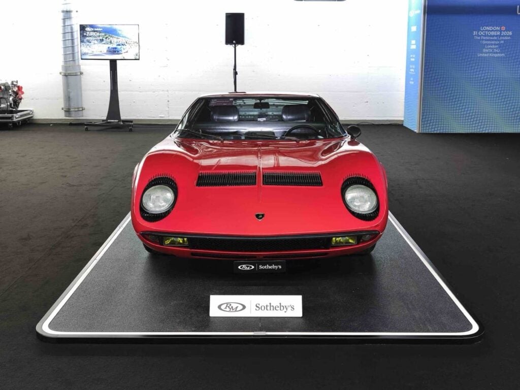 Lamborghini Miura on display at RM Sotheby's in Zurich